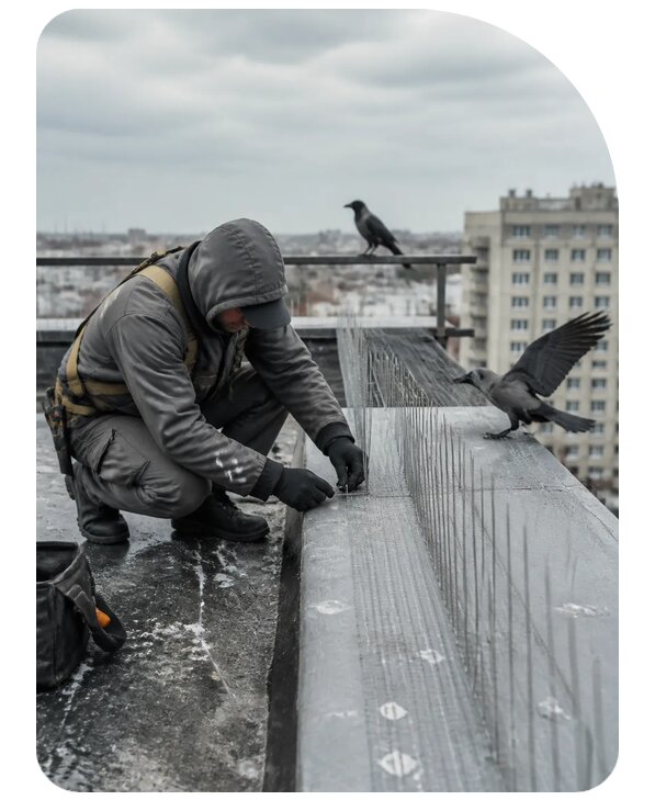 Защита от ворон под ключ в Пушкине по цене от 5409 р. | Сенат-Пшн